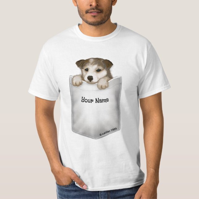 Pocket Puppy Dog  T-Shirt (Front)