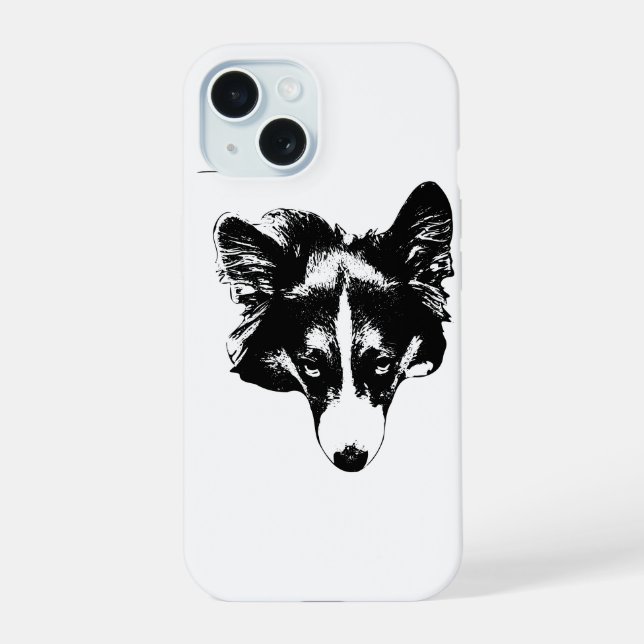 pocket-size corgi focus iPhone 15 case (Back)
