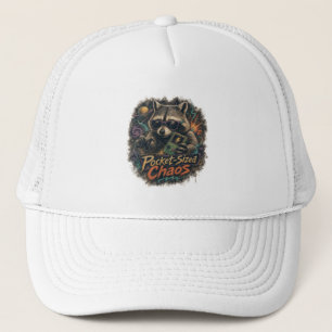 Pocket-Sized Chaos Retro Gaming Racoon Cosmic Spa Trucker Hat