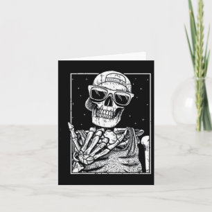 Pocket Skeleton Rockhand Halloween Cool Music Rock Card