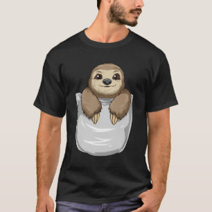 Pocket Sloth Peeking Out Funny Sloth T-Shirt