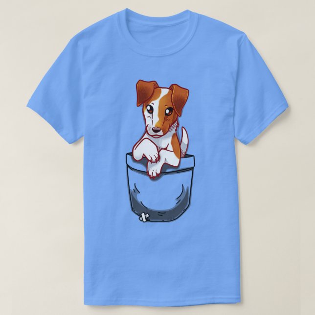 Pocket Smooth Fox Terrier Dog  T-Shirt (Design Front)