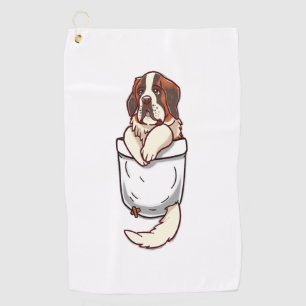 Pocket St Bernard Puppy Golf Towel