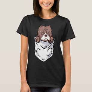 Pocket Style Adorable Pit Bull Terrier Puppy Funny T-Shirt