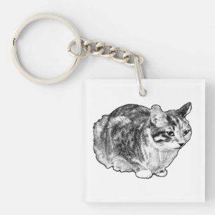 Pocket Tabby with Festive Speckles Key Ring