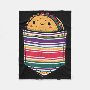 Pocket Taco Serape Cinco De Mayo Fiesta Fun For Ki Fleece Blanket