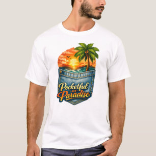 Pocketful of Paradise–Tropical SunsetBasic T-Shirt