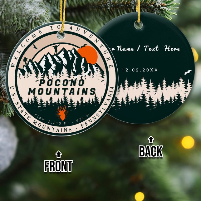 Pocono mountains Pennsylvania Hiking Camping Ceramic Tree Decoration (Creator Uploaded)