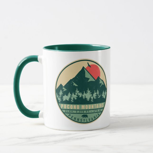 Pocono Mountains Pennsylvania Hiking Sunset Mug (Left)