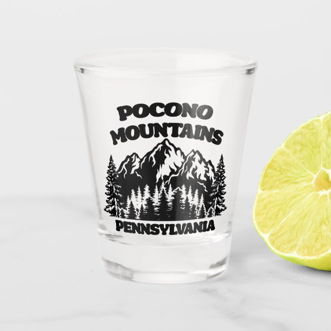 Pocono Mountains Pennsylvania Shot Glass (Front)