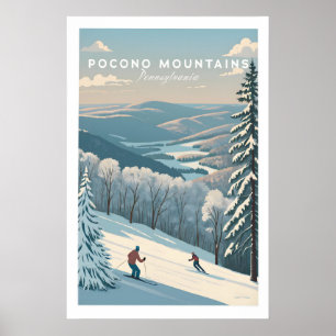 Pocono Mountains Pennsylvania Ski Run Poster