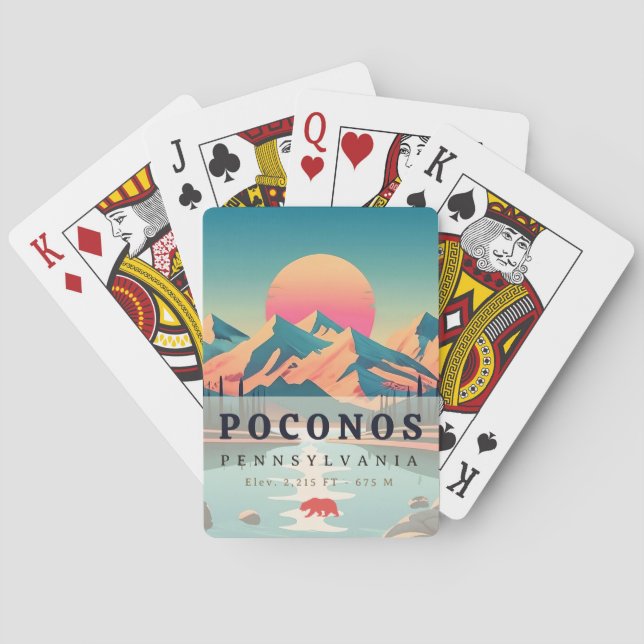 Pocono Mountains Pennsylvania Vintage Souvenirs Playing Cards (Back)