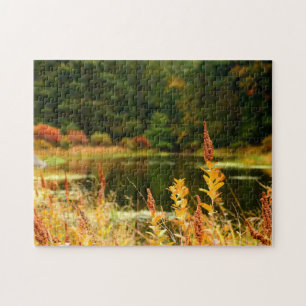 Poconos Autumn Pond Scene Jigsaw Puzzle
