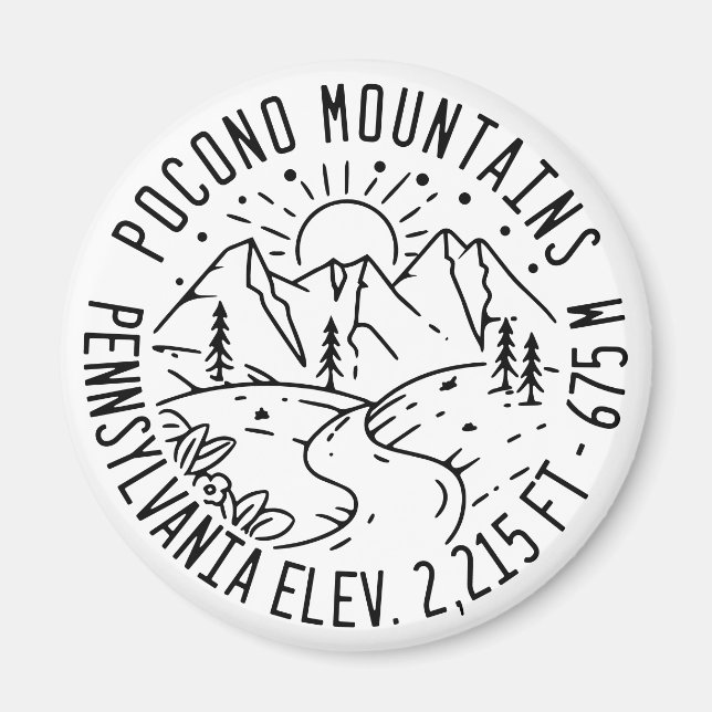 Poconos Mountains Pennsylvania Hiking Sunset Magne Magnet (Front)