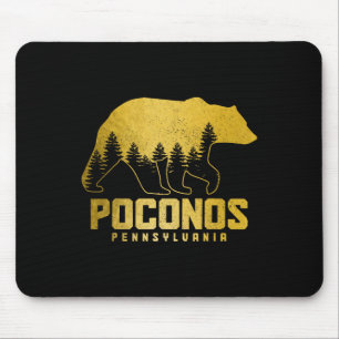 Poconos Pennsylvania Bear Hiking Vintage Pocono Mo Mouse Mat