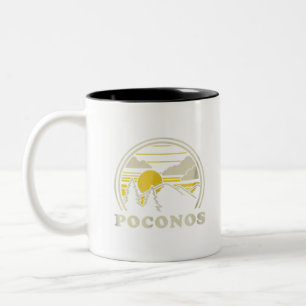 Poconos Pennsylvania PA T Shirt Vintage Hiking Mou Two-Tone Coffee Mug