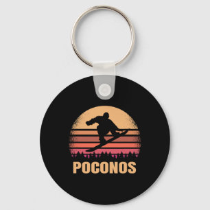Poconos Pennsylvania Snowboarding Outdoor Vintage Key Ring