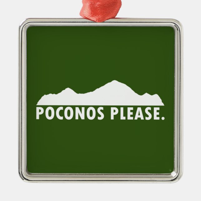 Poconos Please Metal Tree Decoration (Front)