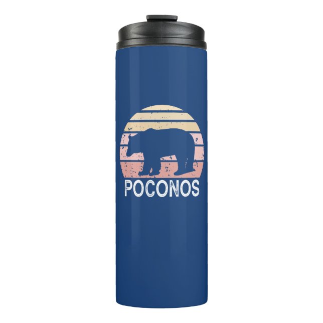 Poconos Retro Bear Thermal Tumbler (Front)