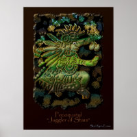 "POCOQUATYL, Juggler of Stars" Mayan God Art Print