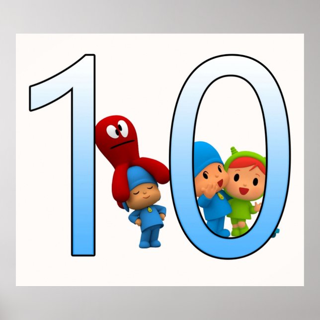 Pocoyo funny kids birthday 10th boy and girlcostu poster (Front)