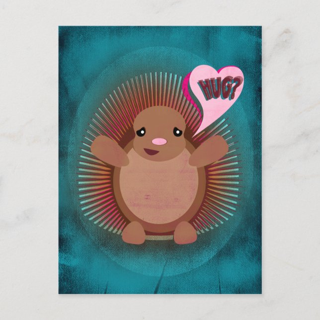 Pocupine Hug Postcard (Front)