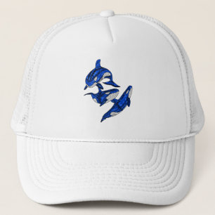 Pod Of 3 Tribal Orcas Trucker Hat