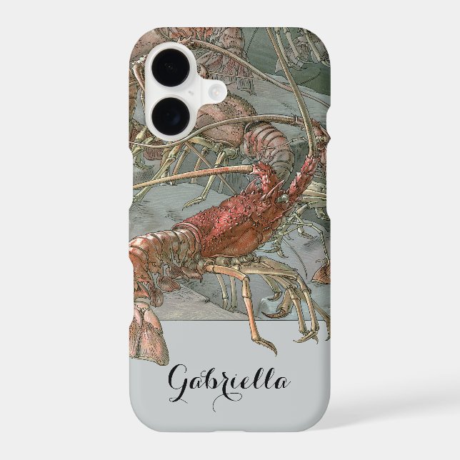 Pod of Lobsters in the Ocean, Vintage Art Nouveau (Back)