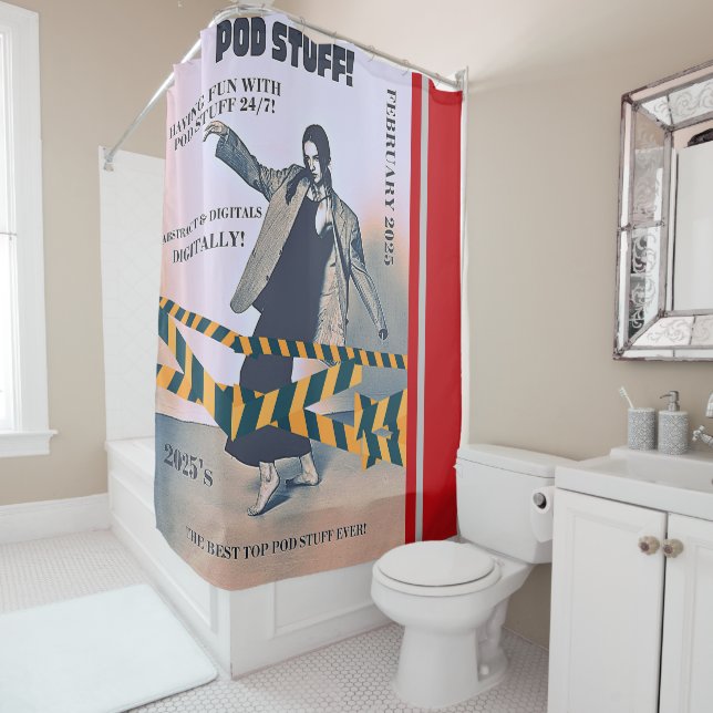 POD THINGS SHOWER CURTAIN (In Situ)