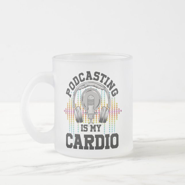 Podcast Content Creators Radio Show Podcasting  Frosted Glass Coffee Mug (Left)