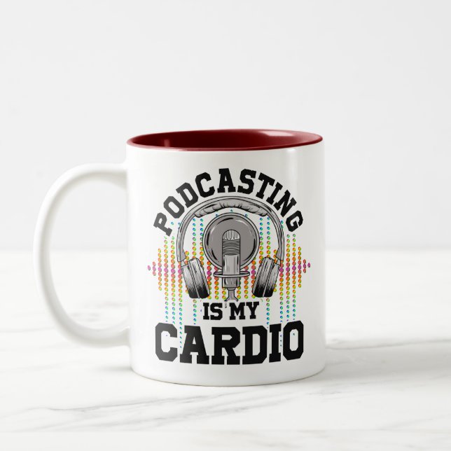 Podcast Content Creators Radio Show Podcasting  Two-Tone Coffee Mug (Left)