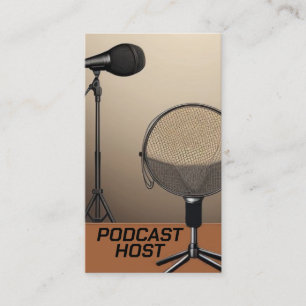 Podcast Host Microphone Business Card