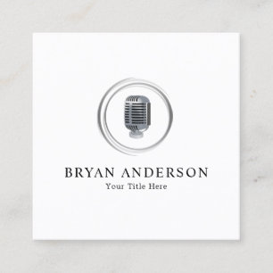 Podcast Host - Old Microphone Business Card
