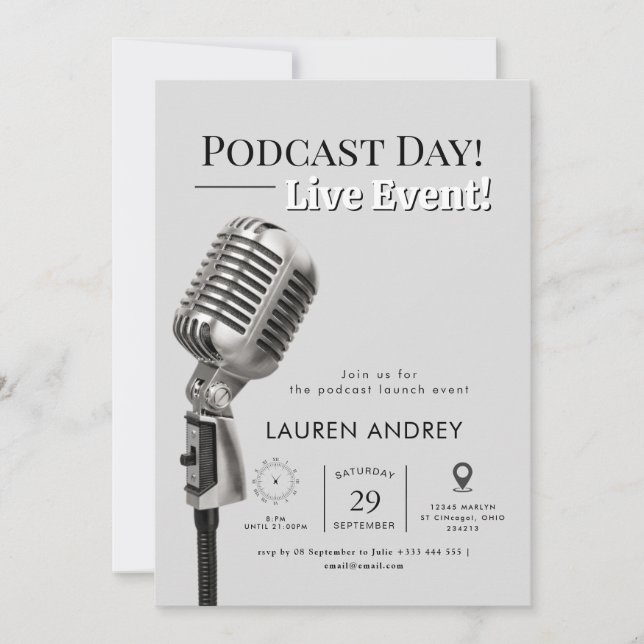 Podcast Launch Event Invitation (Front)
