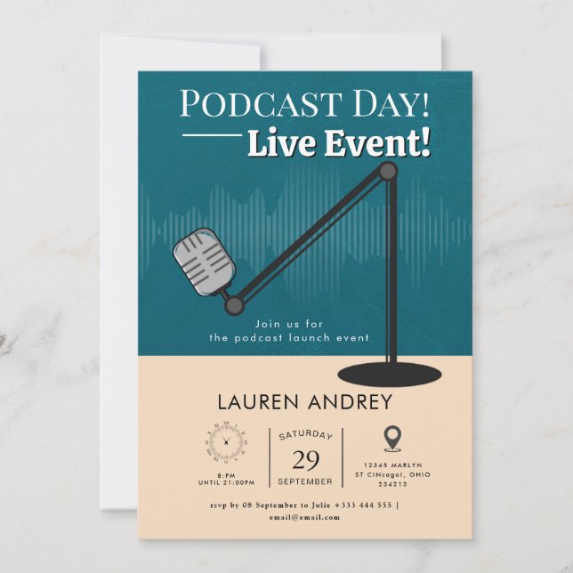Podcast Launch Event Invitation (Front)