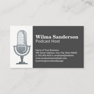 Podcast Microphone Business Card