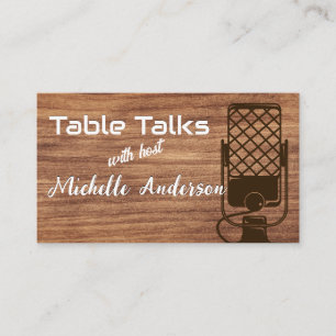 Podcast   Microphone   Wood  Business Card