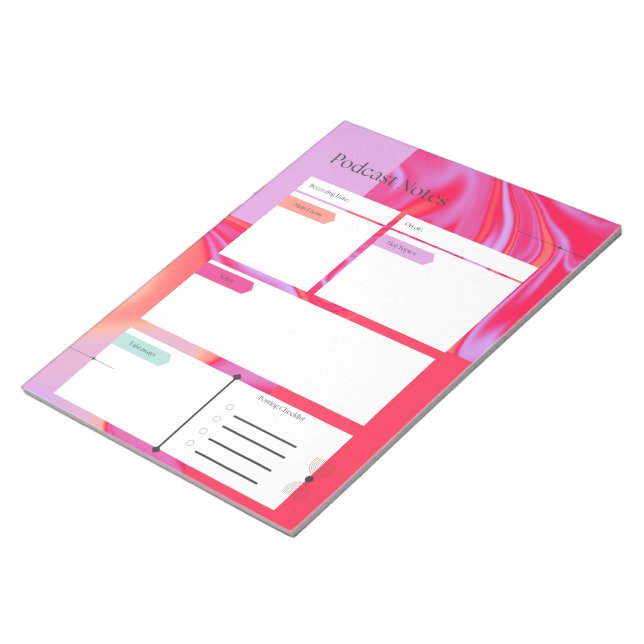 Podcast Organiser Notepad (Angled)