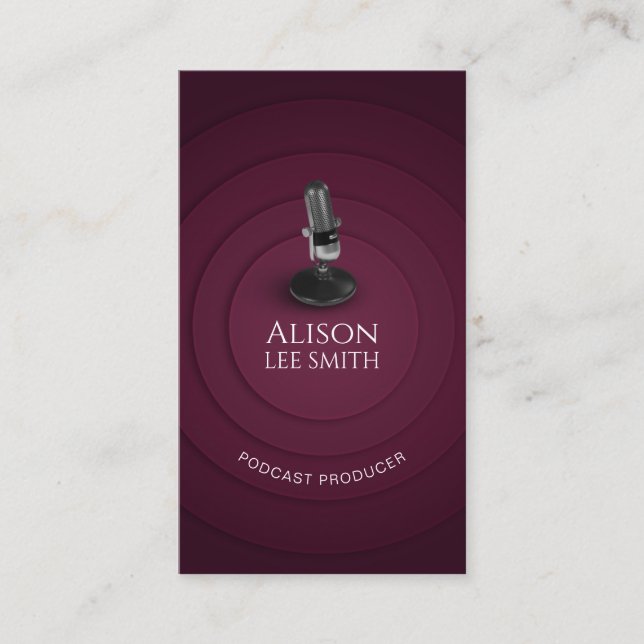 Podcast Producer/Vocal Coach/Voice actor Business Card (Front)