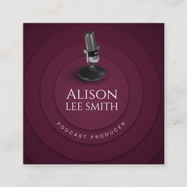 Podcast Producer/Vocal Coach/Voice actor Square Business Card (Front)