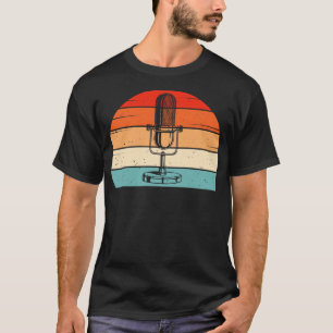 Podcast Radio Microphone Podcaster Retro Sun T-Shirt