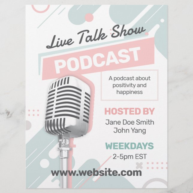 Podcast Radio Talk Show Speaker Flyer Template (Front)