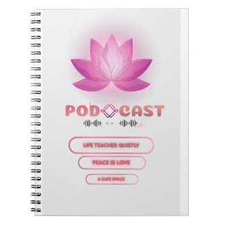 Podcast spread purple notebook