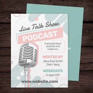 Podcast Talk Show Flyer - Pink & Green