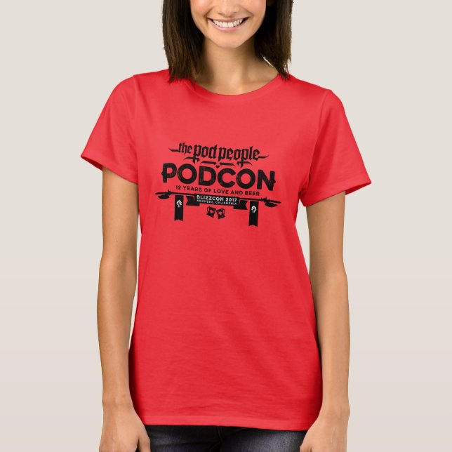 Podcon 2017 Shirt! - black logo T-Shirt (Front)