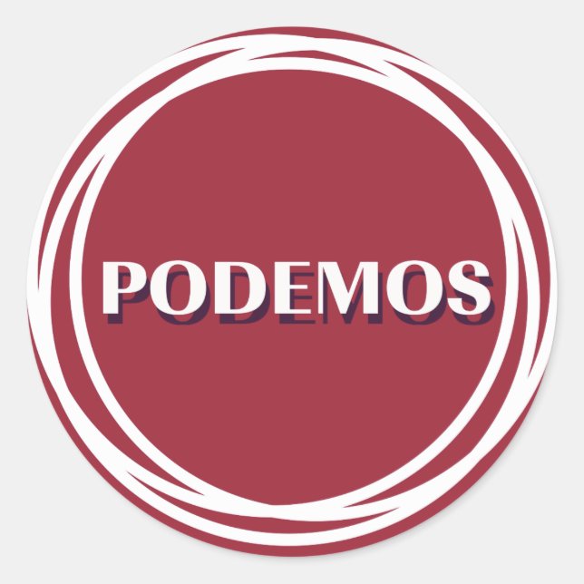 podemos classic round sticker (Front)