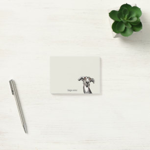 Podenco and Galgo drawing black and white and grey Post-it Notes