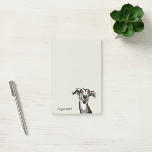 Podenco and Galgo drawing black and white and grey Post-it Notes