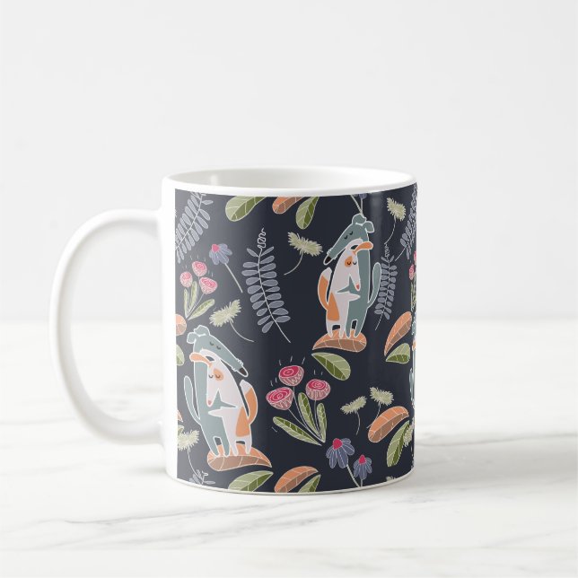 Podenco and Galgo Pretty Cartoon Coffee Mug (Left)