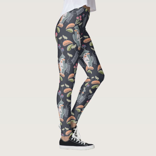 Podenco and Galgo Pretty Navy Yoga  Leggings (Right)